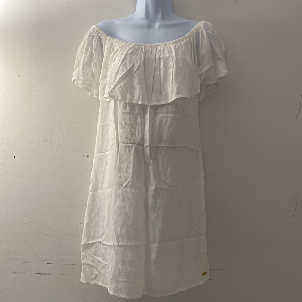 GUESS ❓ruffled off the shoulder dress - Picture 2 of 7